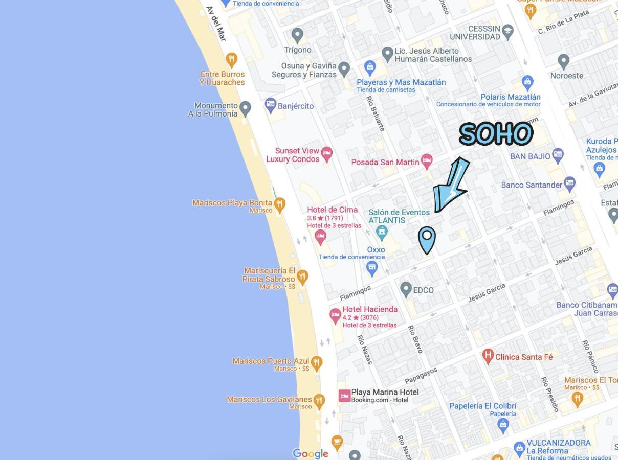 Soho 15 A Una Cuadra Del Malecon Y Playa มาซาตลัน ภายนอก รูปภาพ